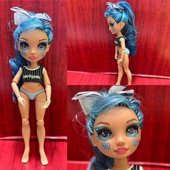 Rainbow โ๐๐๐High Skyler Bradshaw Cheer Squad blue hair - Picture 1 of 14